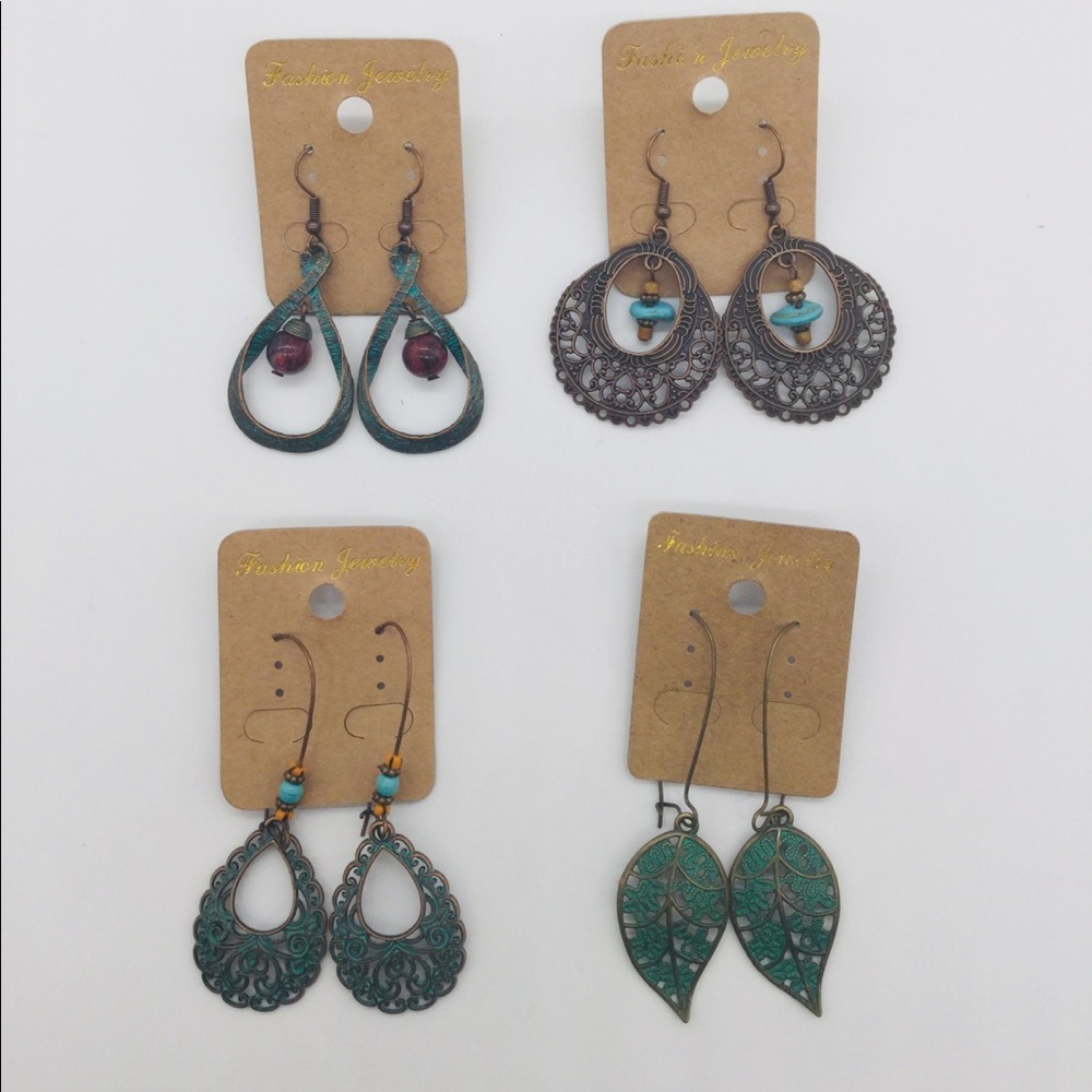 Bohemian Style Pierced Earrings